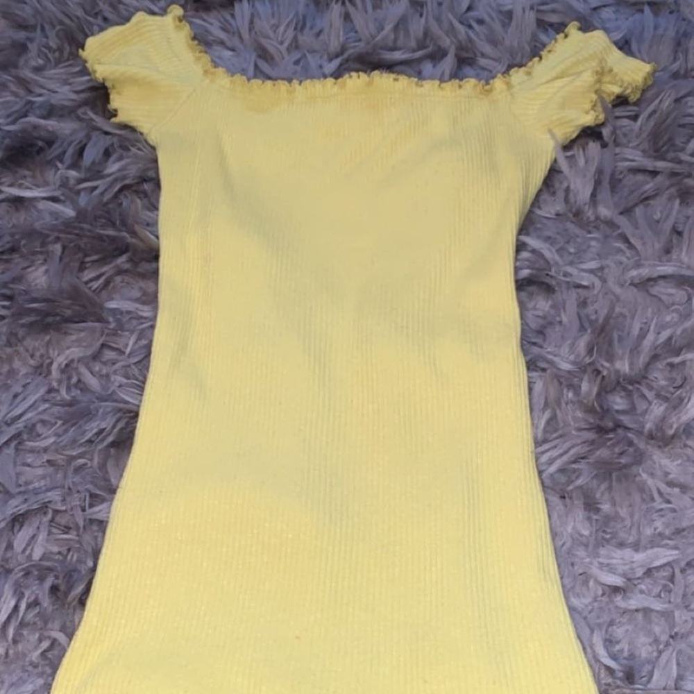 Mendocino Yellow Off The Shoulder Dress